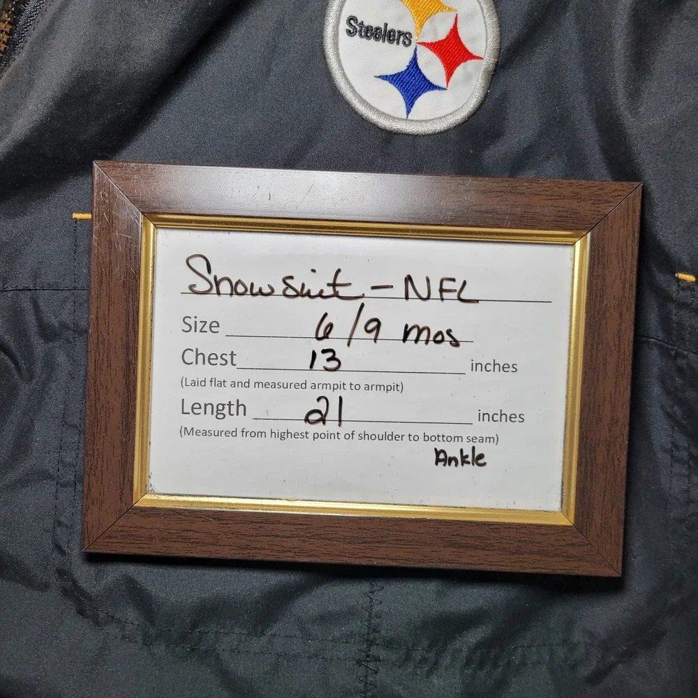 Pittsburgh Steelers NFL Reversible Fleece Snow Suit 6-9‎ Months Black Yellow